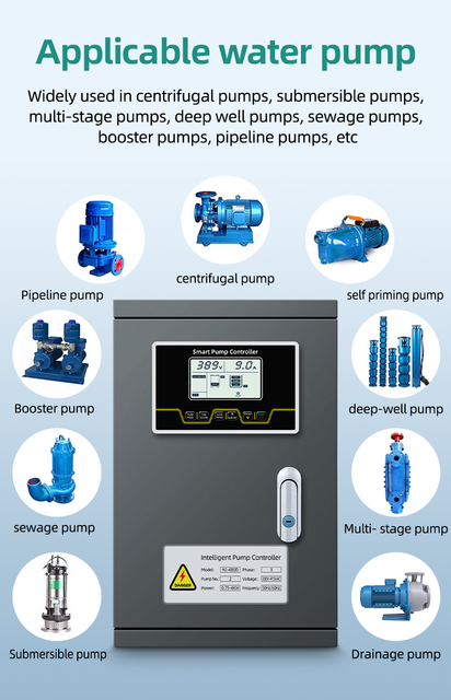Bo&icirc;te de commande de pompe &agrave; eau de tour de refroidissement triphas&eacute;e 11kw